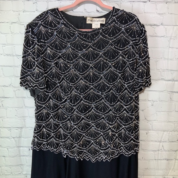 Vintage French Collizioui Beaded Dress Size 1X - Picture 3 of 4